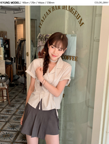 Summer Linen Pleated Ribbon Skirt Pants (3color)