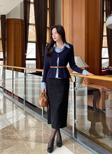 Paulin Layered Stripe Shirt Knit Cardigan