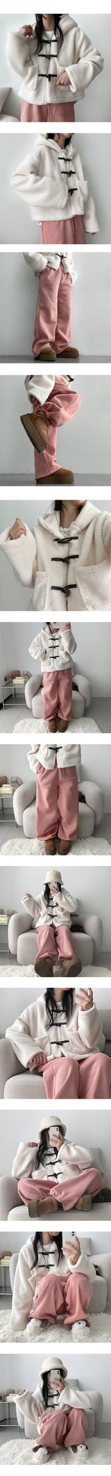 Issu napping hem string wide pants