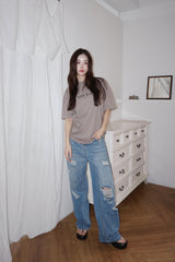 プレミアムコットンオーバーサイズフィットラウンド半袖Tシャツ
