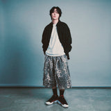leopard grunge capri shorts_grey