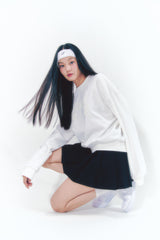 Point Ribbon Sweatshirt White