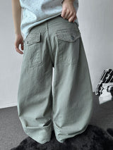 Back Check Pocket Cotton Balloon Fit Pants 5color