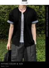 Moment Check Roll-Up Short Sleeve Cardigan