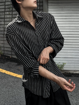 オアシスストライプサテンシャツ