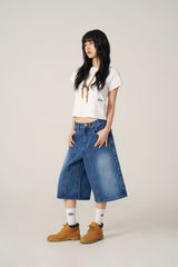 (W) Mid-Blue Bermuda Pants
