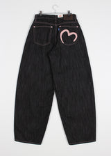PINK HEART WIDE DENIM