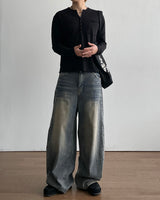 Pochi Slub Henely Neck Long Sleeve T