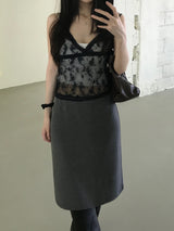 Flower See-Through Lace Sleeveless Top (2 colors)