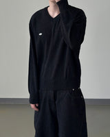 Seron V-Neck Patch Knit
