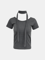 Stripe Scarf Detail Tee