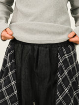 SE ノンフェードチェックレイヤードデニムパンツ