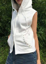 EYELET LINE HOOD VEST