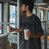 スターリーピグメントハーフTシャツ / Black charcoal
