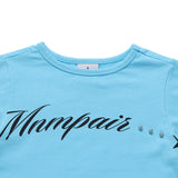 Lettering Crop Tee Sky Blue