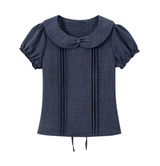 Avena Pintuck Collar Blouse