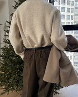 [Unisex] ステッチラウンドネックニット(3color)