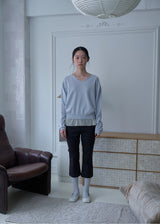 Milo V-neck Wool Knit (Baby Blue)