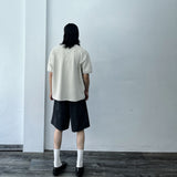 Charcoal Draped Stripe Shorts