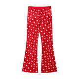 スターリーベルベットブーツカットパンツ - RED