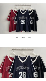 セルミュート2ラインVネックTシャツ