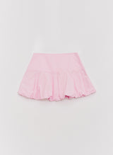 Balloon-fit Cotton Mini Skirt Barbie pink