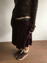 Rosé banding cutout skirt (3color)