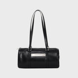 VINTAGE LEATHER CRYSTAL BOSTON BAG_CHARCOAL