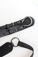 Leather ring wide belt