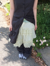 Pocket-line button layered dress