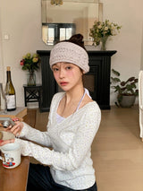 フラワーリボンコットン100アイレットTシャツ(3color)