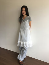 バックレスラッフルワンピース (3color)