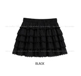 Kivi Lace Frill Tiered Mini Skirt
