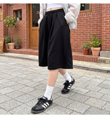 バルーン カーブド サイドタック バミューダ パンツ ブラック