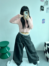 ANGORA CROP HOOD ZIP-UP🖤🩷💛🤎💚 - 6 COLORS