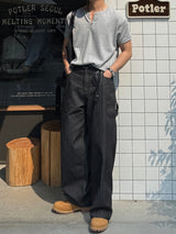 パイントストライプデニムパンツ