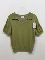 Whole Garment Collar Short Sleeve Knit