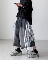 Check Skirt Bermuda Denim