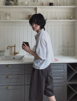 Verse Pintuck Bermuda Patch Work Pants
