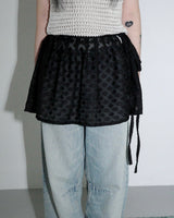 Voluminous sheer wrap skirt _ black