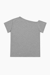 オフショルダーボクシーTシャツ