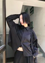 HIDDEN ボタンクロップシャツ