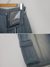 カーゴバミューダデニムパンツ　ストラップセット
