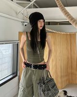 [U-BASIC] Tommy Basic Square Neck Sleeveless (+With Cup)