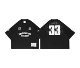 HIERARCHY STUDIOS Unsolved - ブラックケース 33 ラグビーボクシーTシャツ