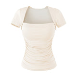 Lena Square Shirring Top