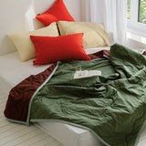 Borderline Pattern Reversible Summer Comforter - Green Double Check - SS size