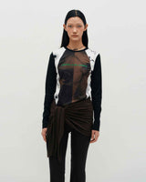 Layered Wrap Tie _ BROWN