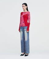 Elemental Motif Patchwork T-shirt _ RED