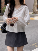 #AR Frill Lace Pintuck Blouse